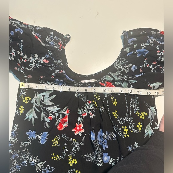 Parker Silk Black Floral Cold Shoulder Dress size XS - Picture 6 of 8